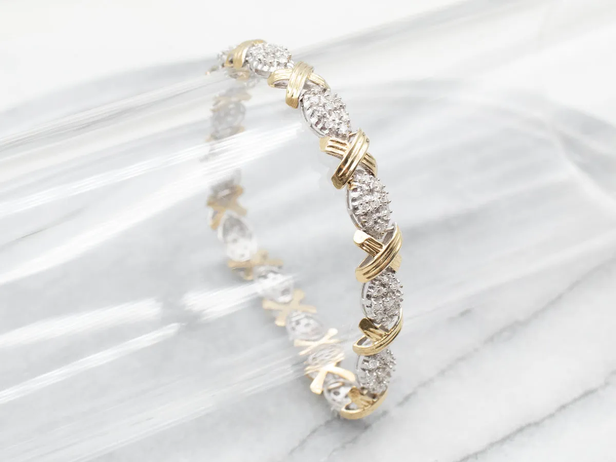 Glittering Two tone Diamond Bracelet