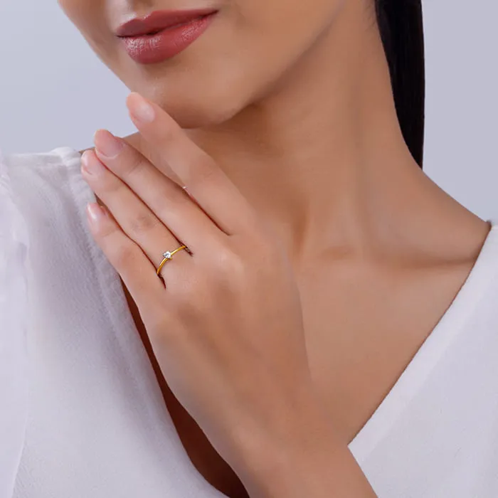 Golden Little Heart Ring