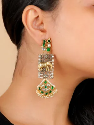 Green Color Mishr Earrings - MR-E128WGR