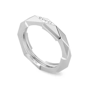 Gucci Link to Love 18ct White Gold 4mm Studded Ring