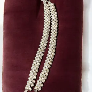 Hira Collections Traditional Gold Plated Pearls Austrian Stones Payal Anklets