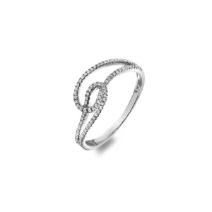 Hot Diamonds Flow 9ct White Gold Ring D