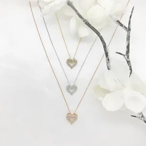 Icicles 10k Gold Diamond Heart Necklace