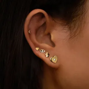 Icon Heart Earring Studs - Gold