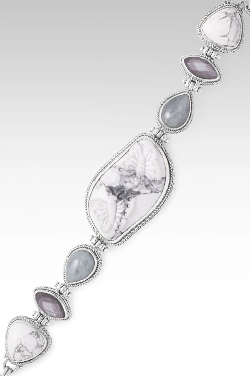 Inspire Optimism Bracelet? in Howlite, Eagle Eye, & Grey Mother of Pearl
