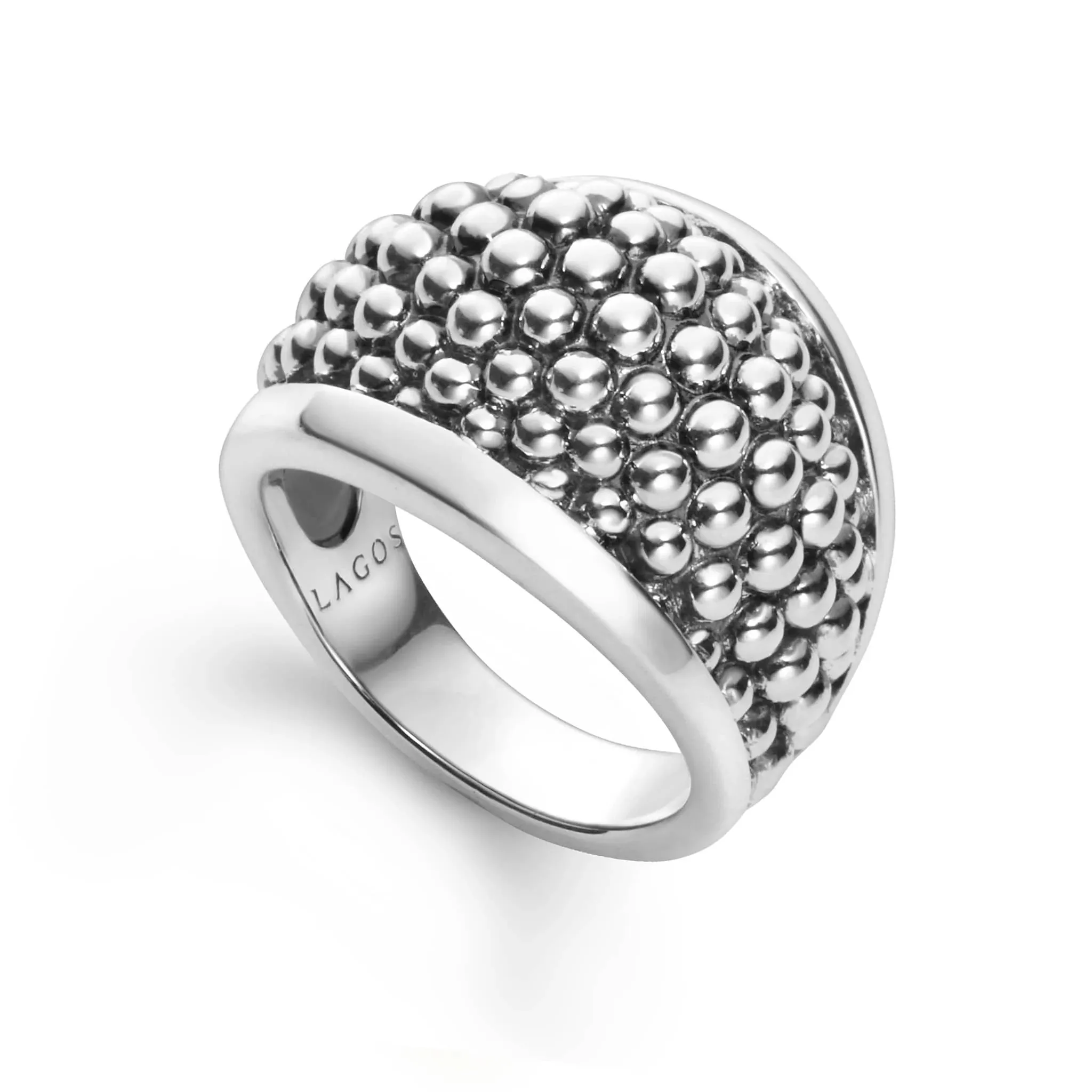 Lagos Signature Caviar Beaded Statement Ring