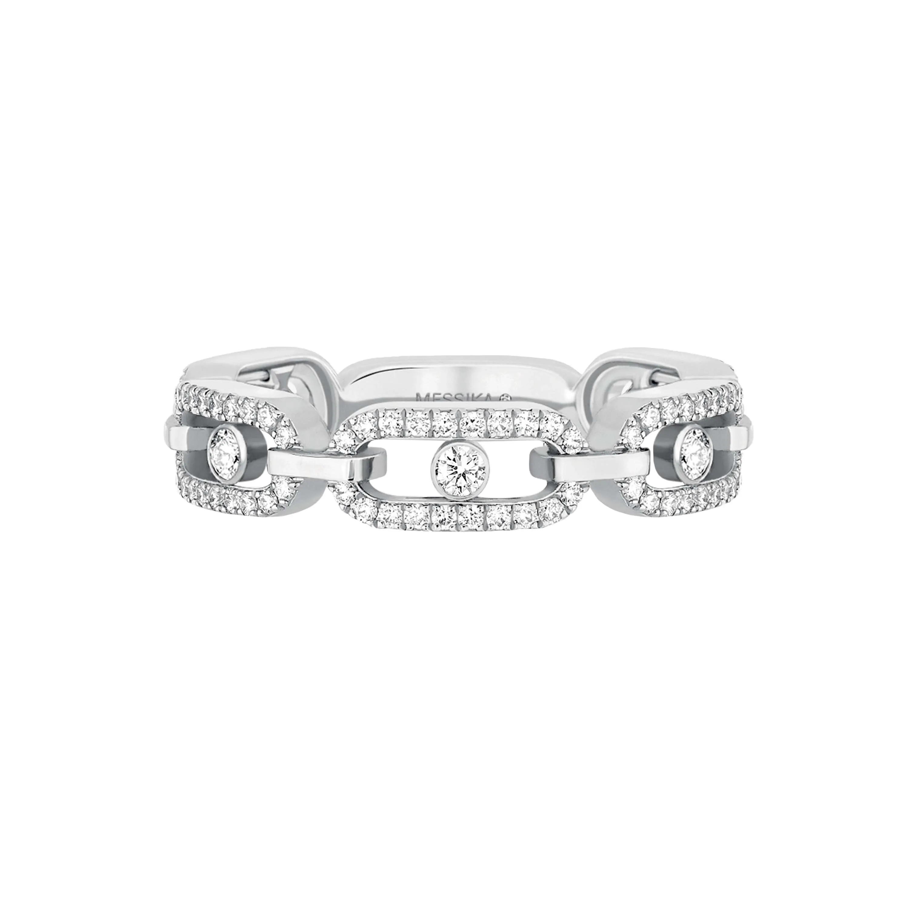 Messika Move Uno 18ct White Gold Diamond Multi Pavee Ring