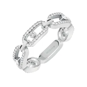 Messika Move Uno 18ct White Gold Diamond Multi Pavee Ring