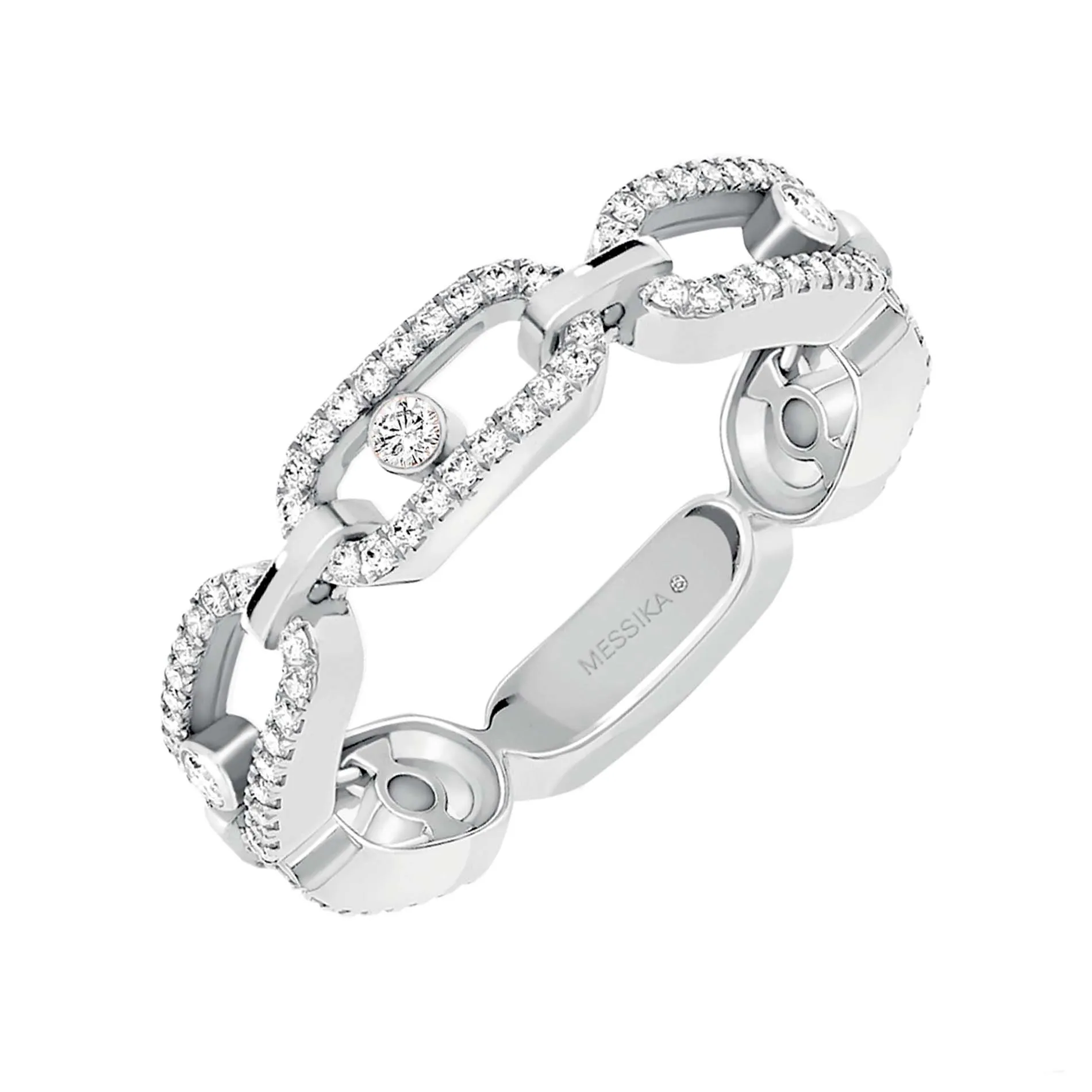 Messika Move Uno 18ct White Gold Diamond Multi Pavee Ring