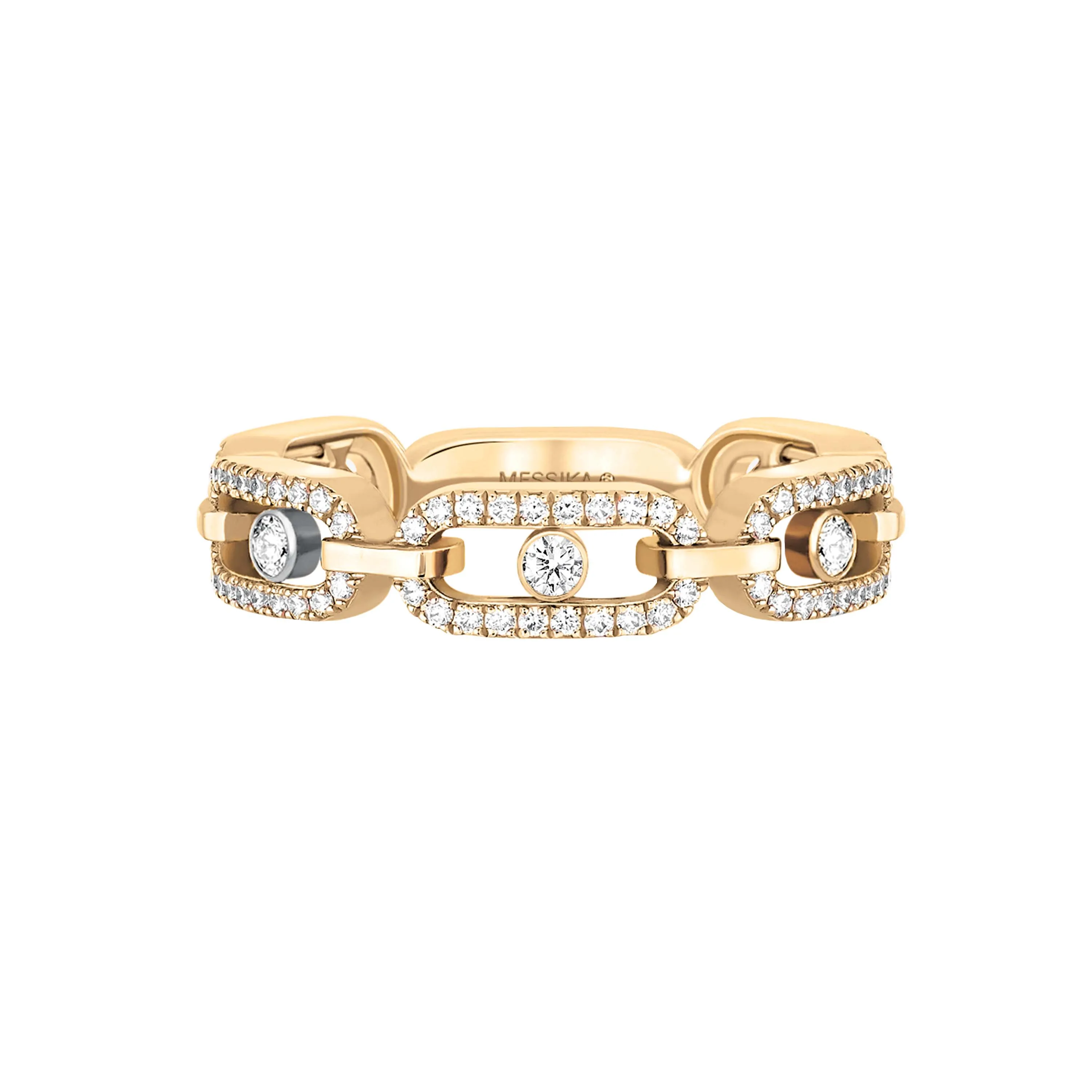Messika Move Uno 18ct Yellow Gold Diamond Multi Pavee Ring