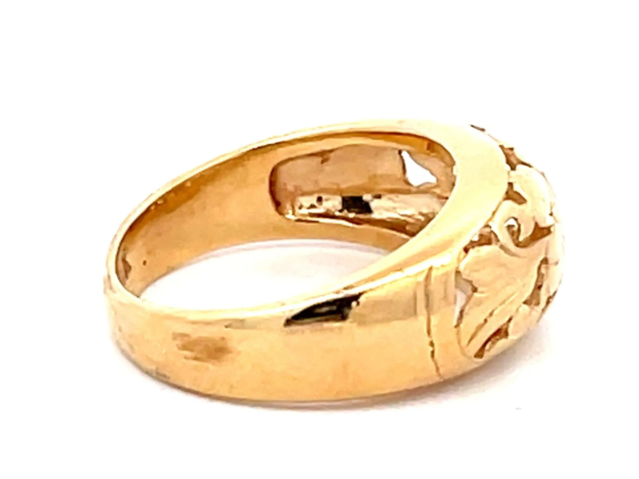 Mings Chrysanthemum Cutout Band Ring in 14k Yellow Gold size 4.5