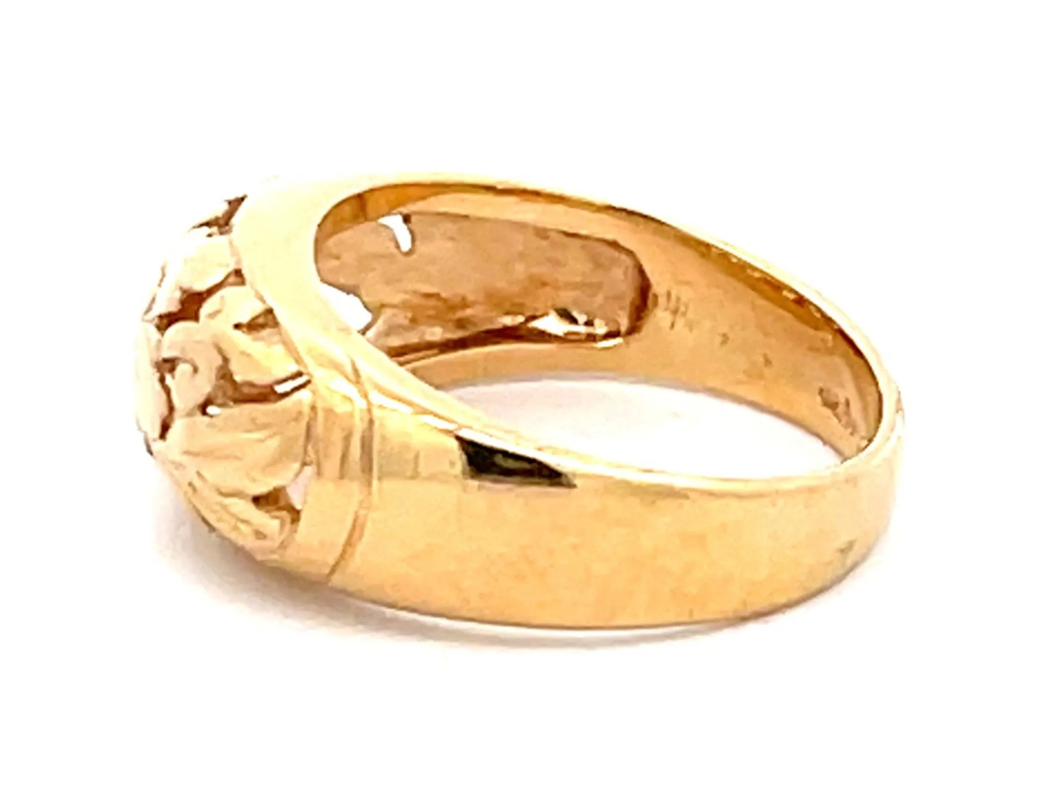 Mings Chrysanthemum Cutout Band Ring in 14k Yellow Gold size 4.5