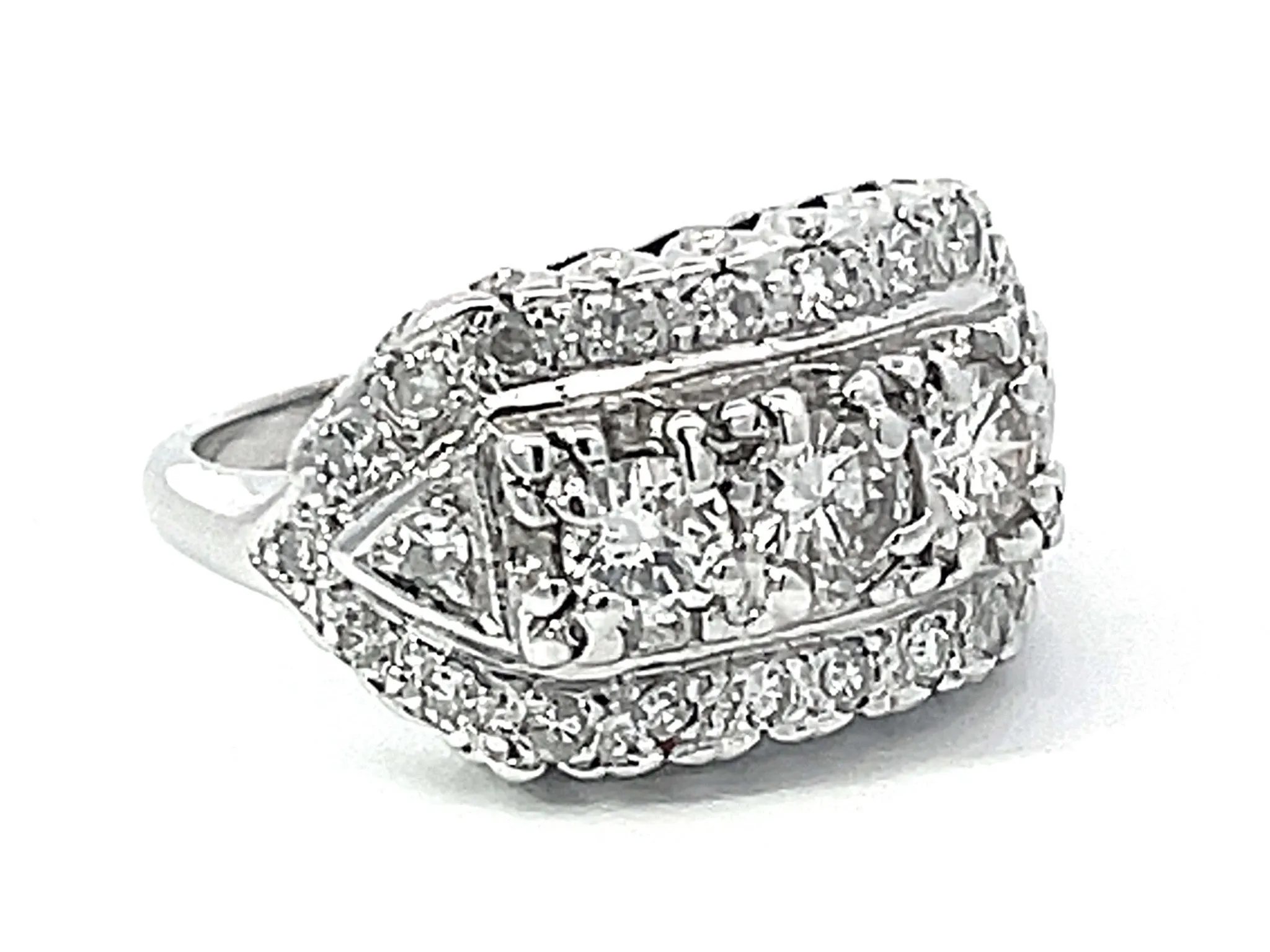 Multi Diamond Band Ring in 14k White Gold