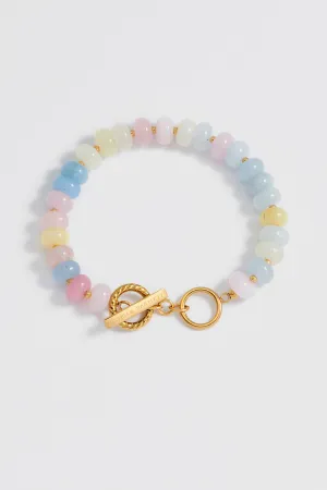 Pastel Multi Gemstone T-Bar Bracelet