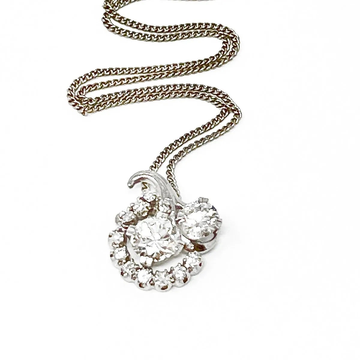 Platinum and 14K White Gold Diamond Pendant