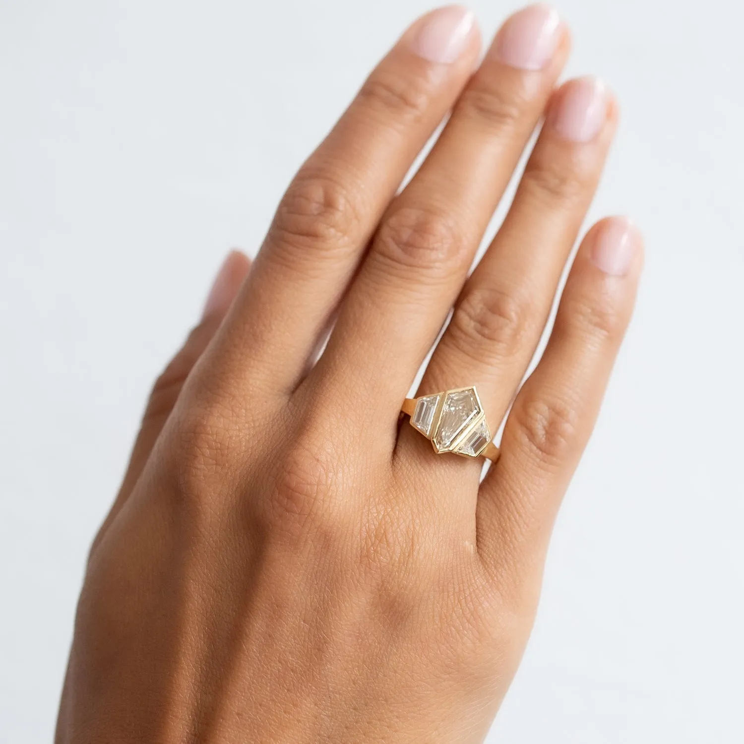 Prism Diamond Shield Ring