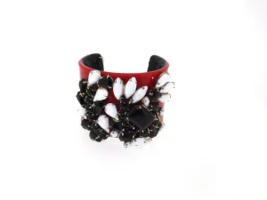 Red Black and White Vintage Bracelet by Katherine Alexander