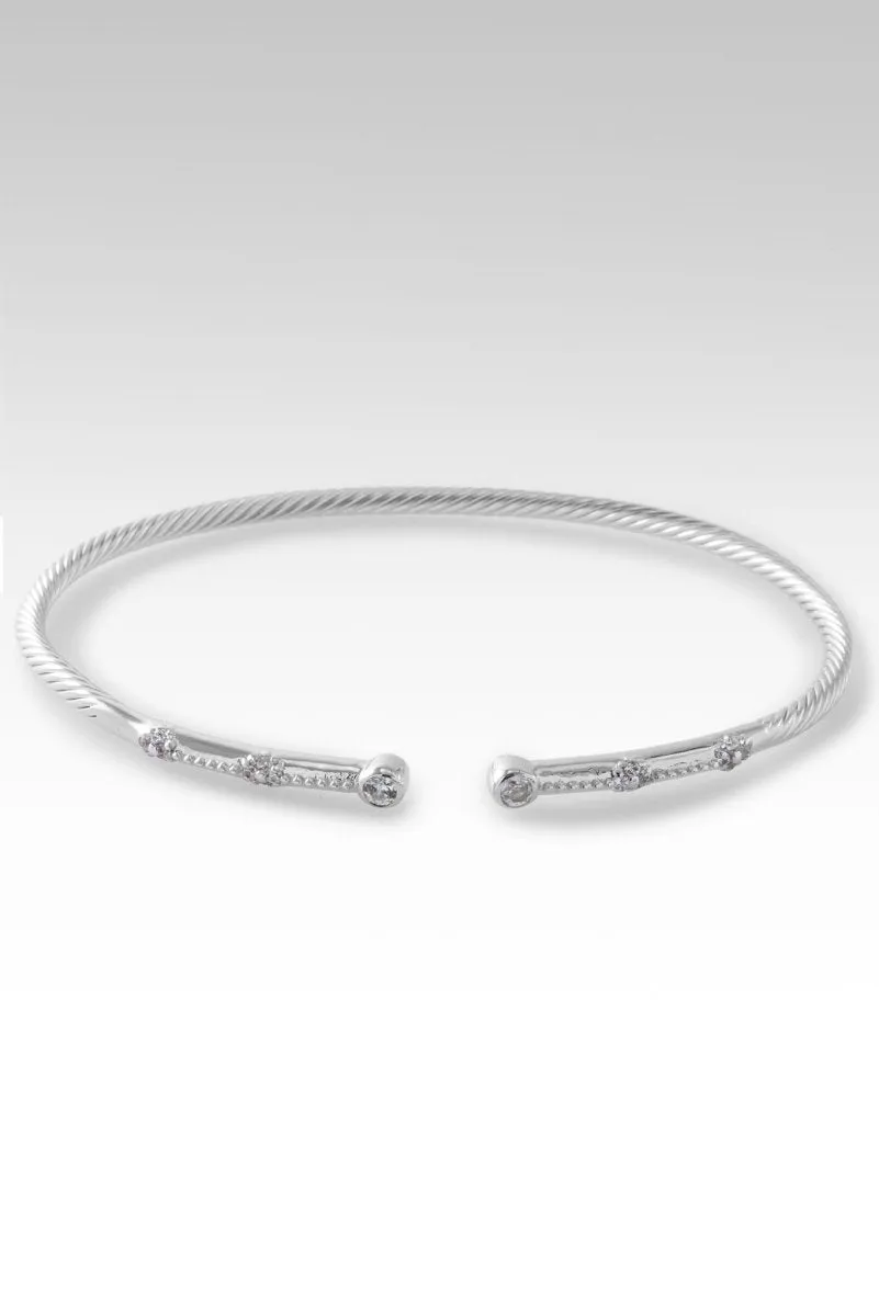 Rhodium Joy in Gratitude Tip-to-Tip Bracelet? in White Zircon