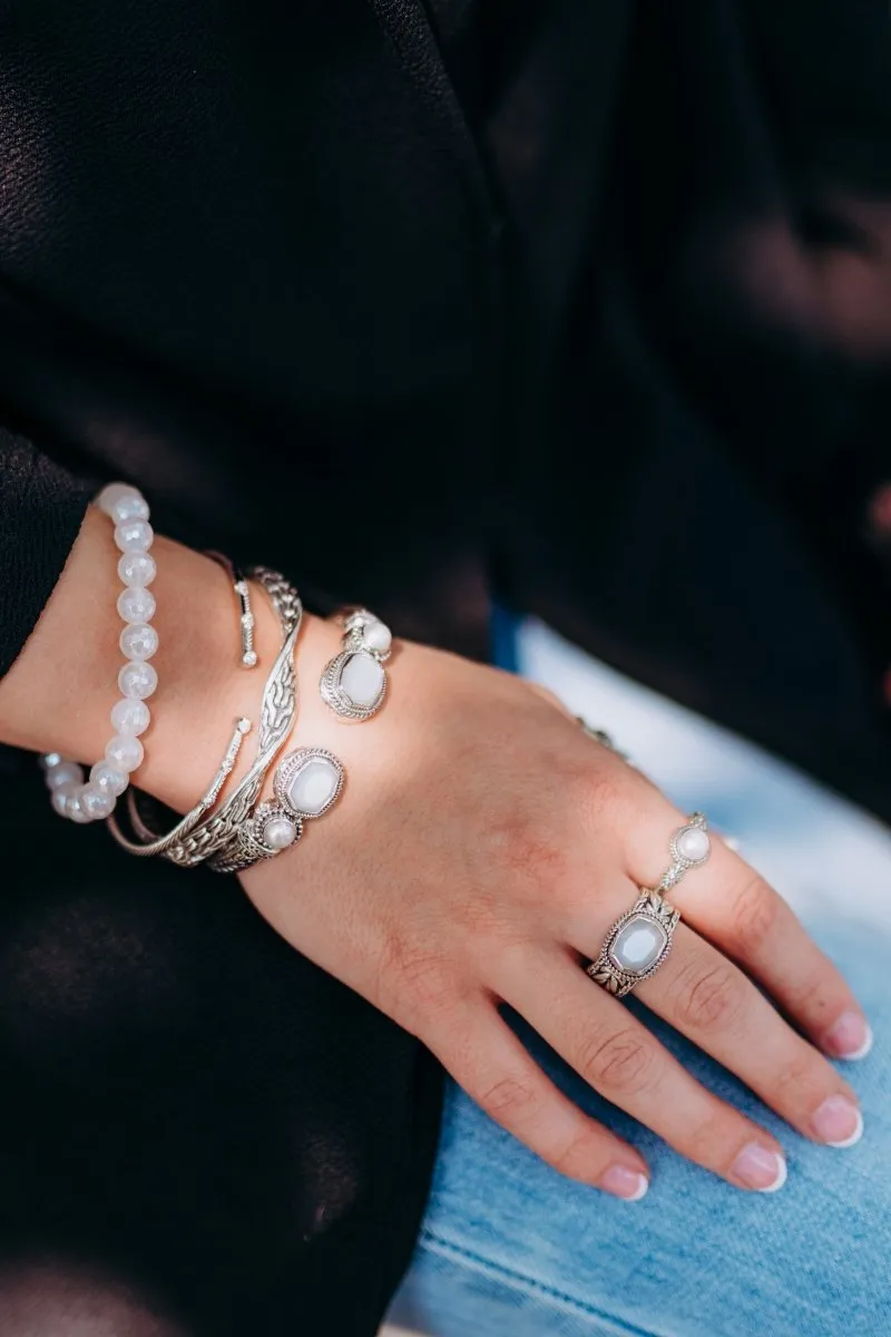 Rhodium Joy in Gratitude Tip-to-Tip Bracelet? in White Zircon