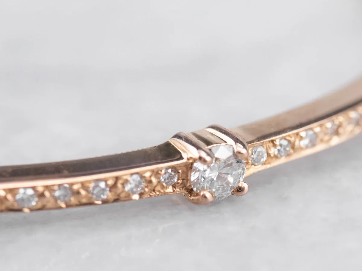 Rose Gold Diamond Bangle Bracelet
