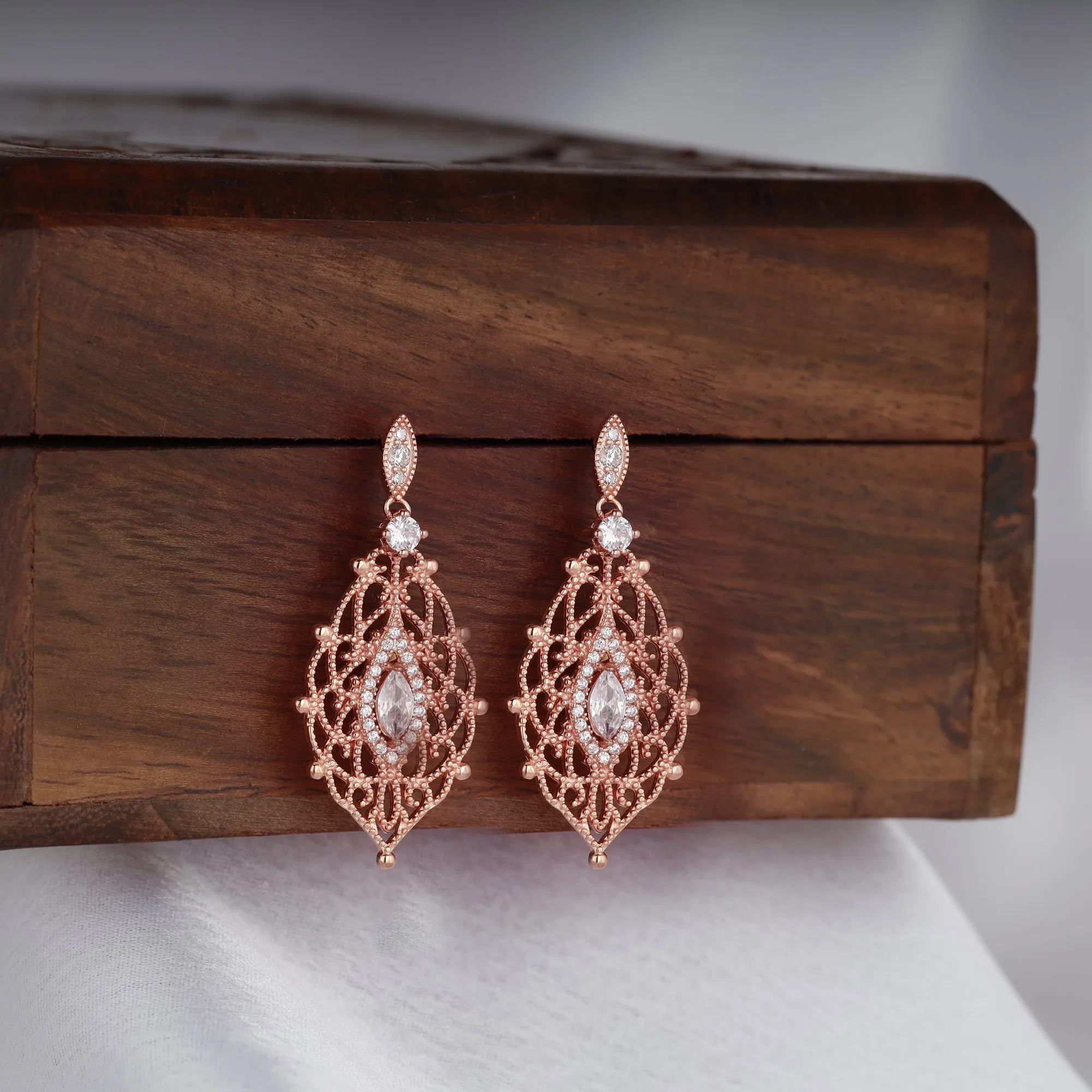 Rose Gold Opulent Desire Earrings