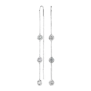 Round Brilliant drop earrings with 2.76 carats* of diamond simulants in sterling silver