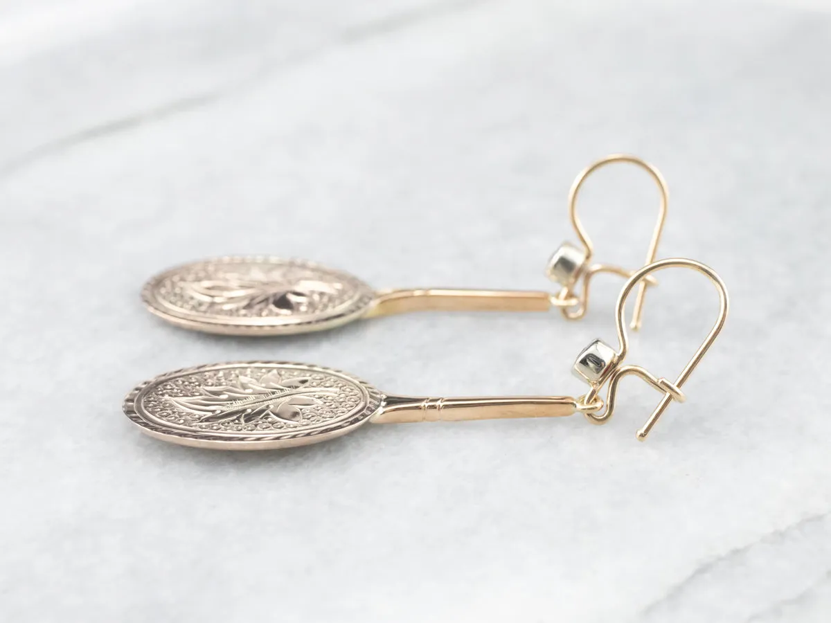 Ruby Gold Bar Drop Earrings