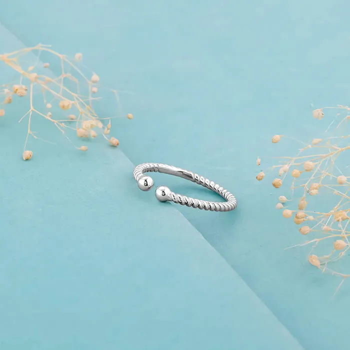 Silver Engraved Lines Ring