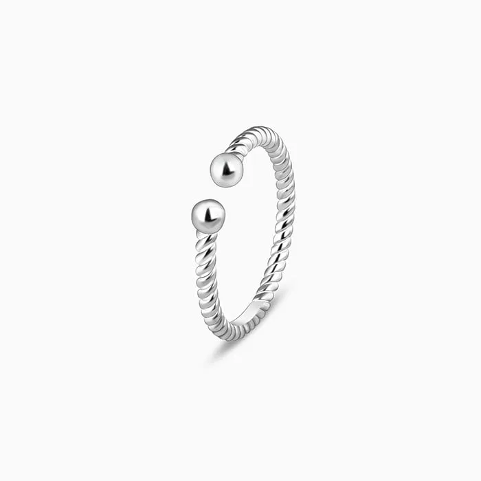 Silver Engraved Lines Ring