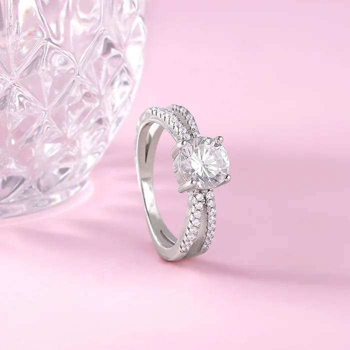 Silver Midnight Glitter Ring