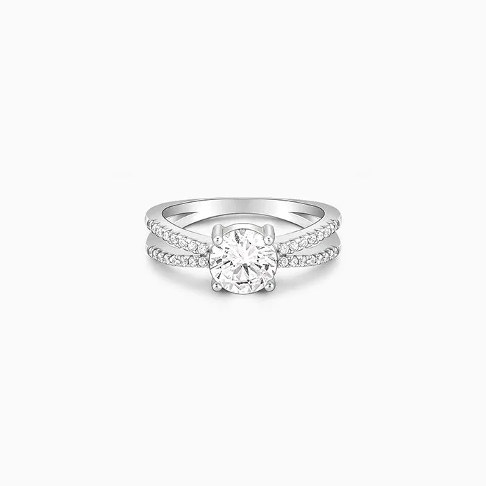 Silver Midnight Glitter Ring