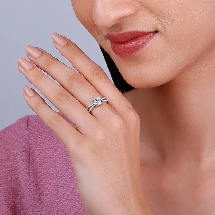 Silver Midnight Glitter Ring