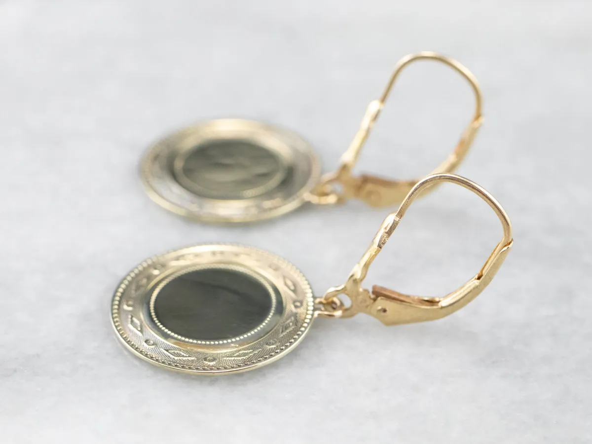 Simply Chic Gold Disk Drop Earrings