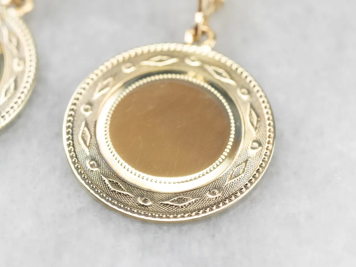 Simply Chic Gold Disk Drop Earrings