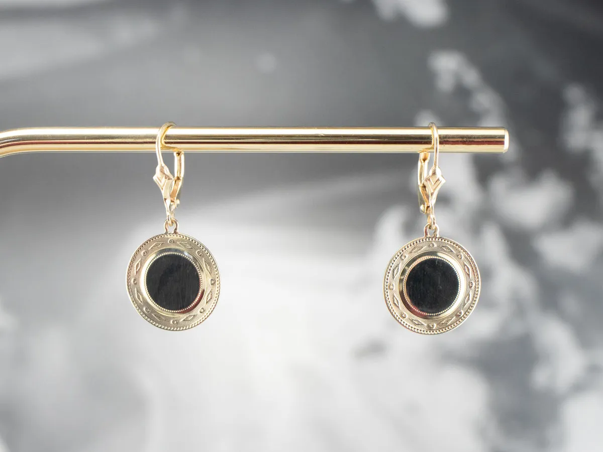 Simply Chic Gold Disk Drop Earrings