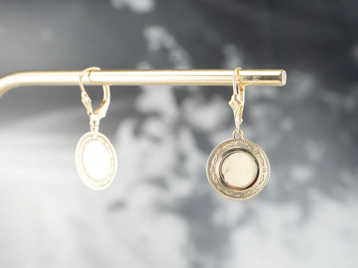 Simply Chic Gold Disk Drop Earrings