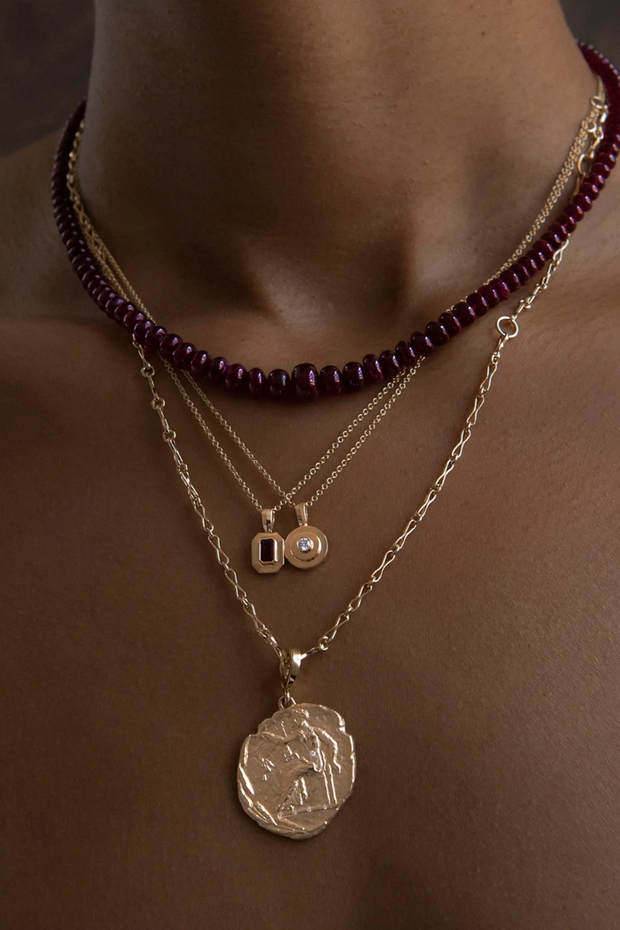 Small Circle Link Chain, Yellow Gold
