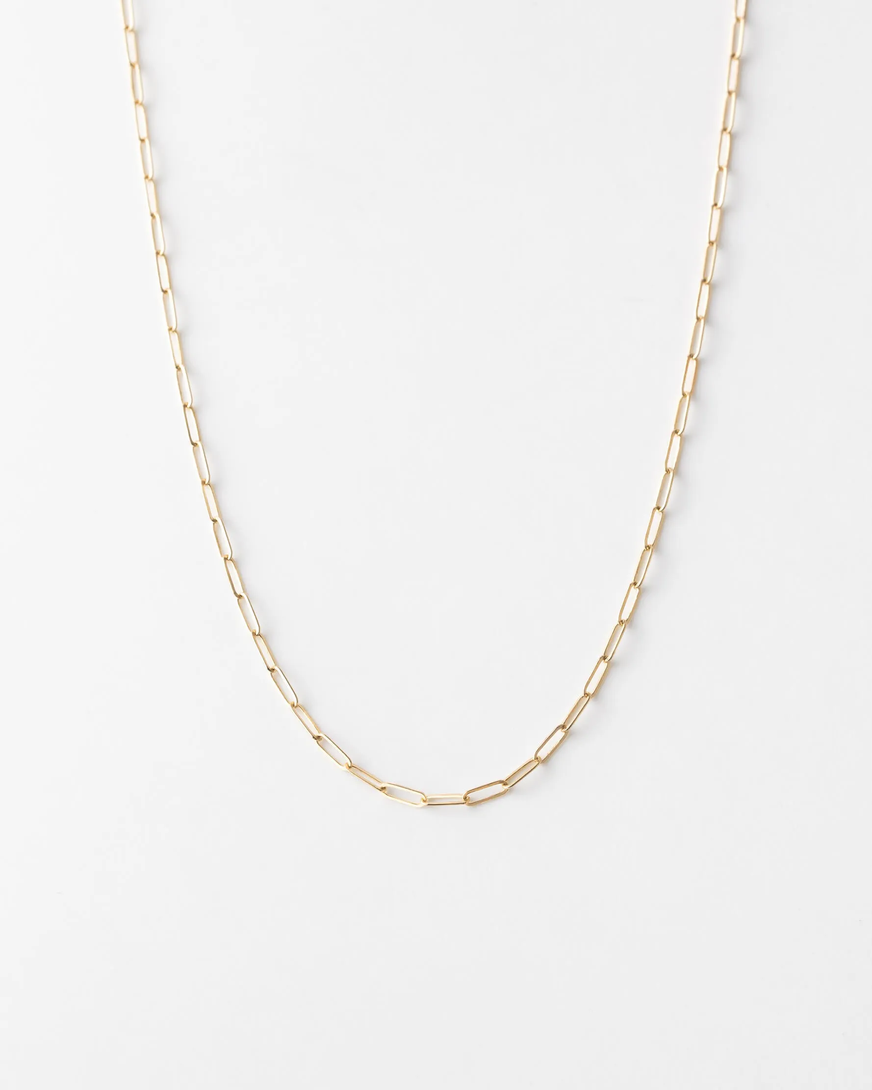 Solid Gold Dainty Paperclip Chain