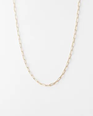 Solid Gold Dainty Paperclip Chain