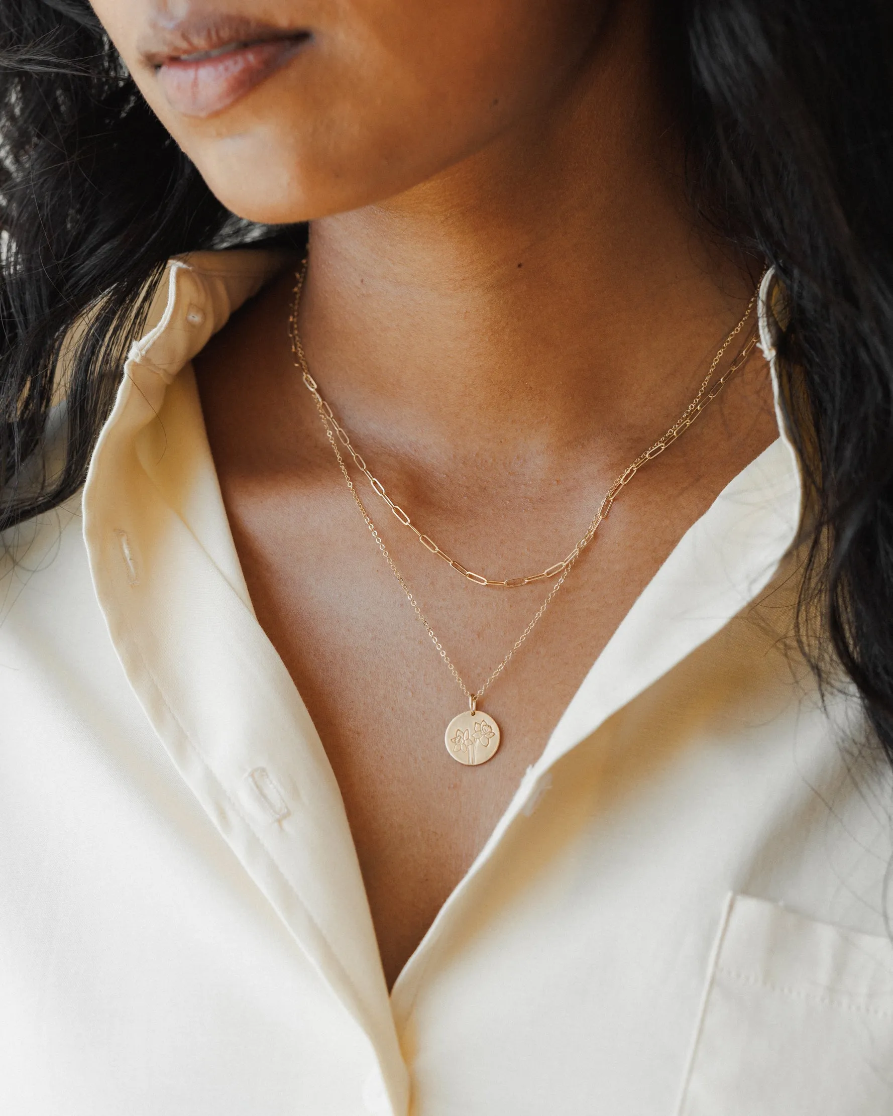 Solid Gold Dainty Paperclip Chain