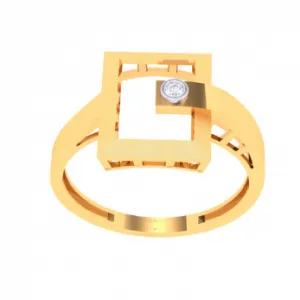 Square Shape Male Gold Ring With Yellow Stone\from Goldlite Collection