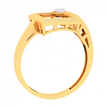 Square Shape Male Gold Ring With Yellow Stone\from Goldlite Collection