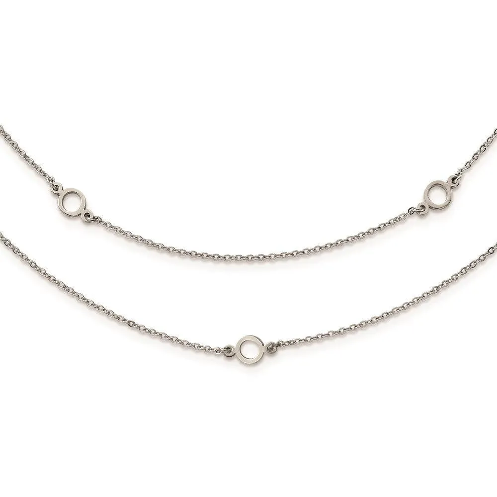 Stainless Steel Two Strand w/2in. Ext. Necklace
