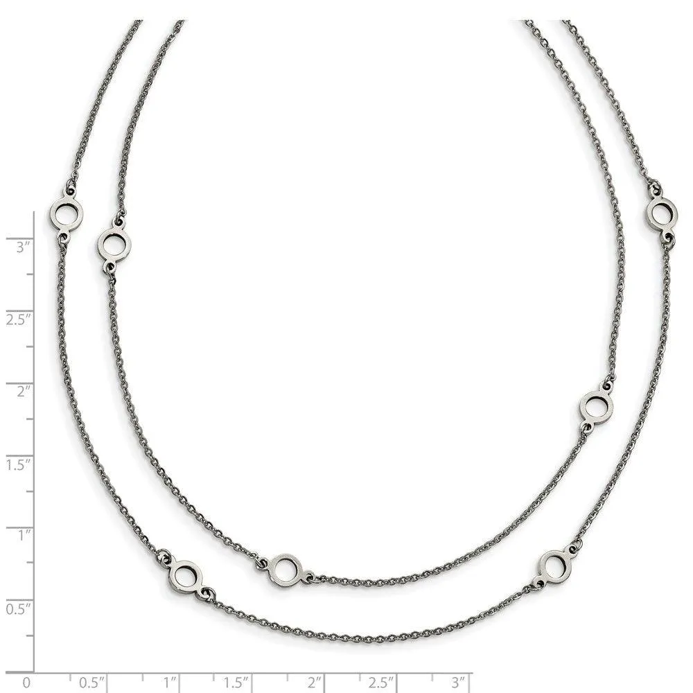 Stainless Steel Two Strand w/2in. Ext. Necklace