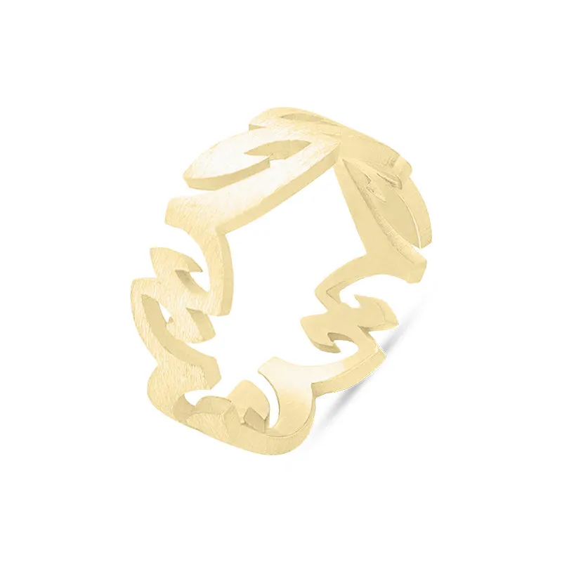 Sterling Silver Gold Plated Pierced Shank Ring D