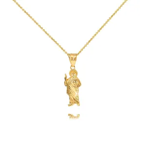 Sterling Silver Saint Jude Charm Pendant Necklace