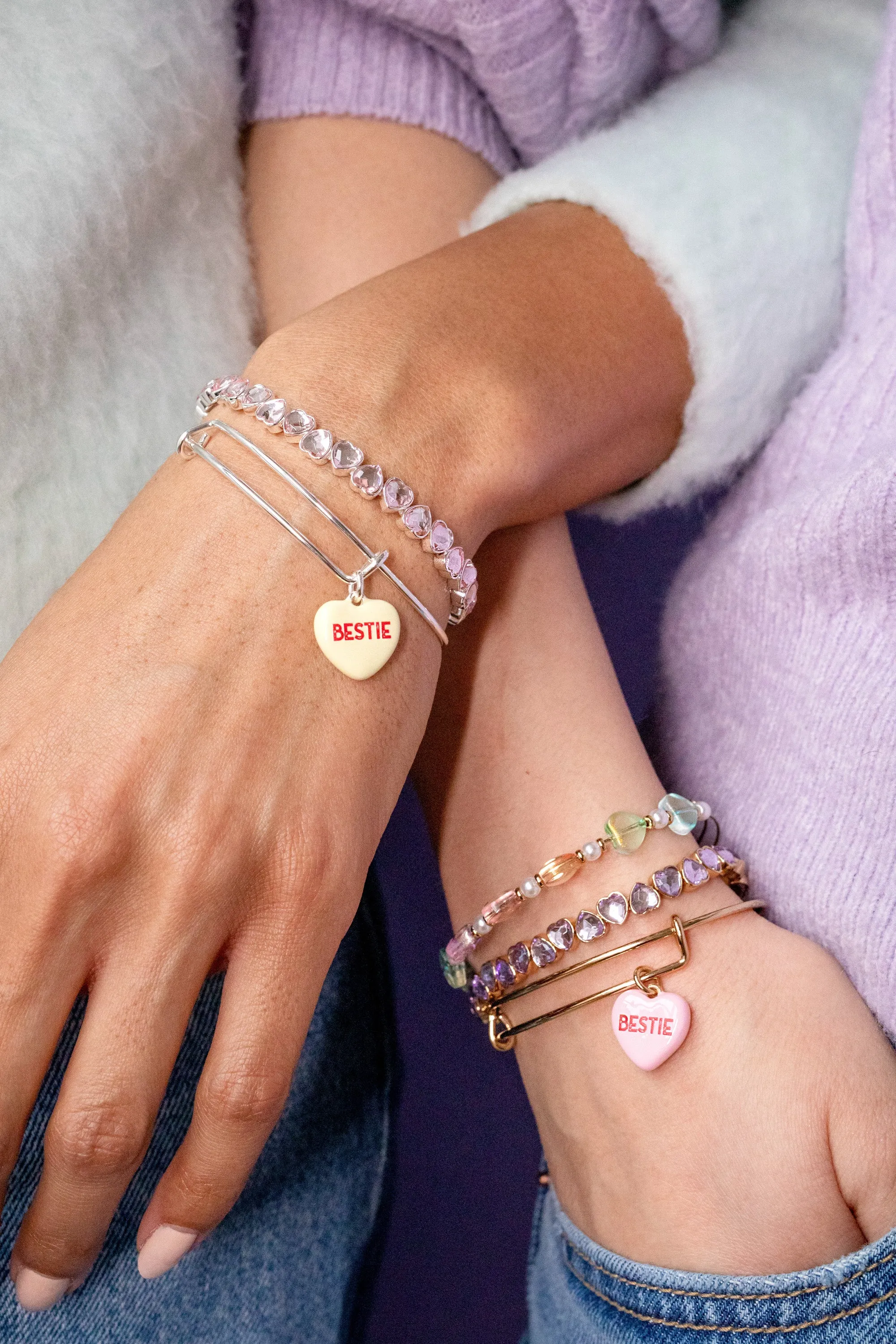 Sweethearts? ??Bestie?? Set of 2 Charm Bangles