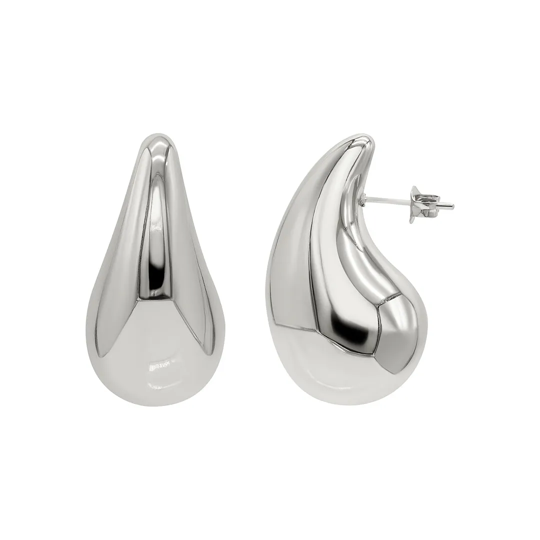 Tarnish Resistant 14k Gold Plated Teardrop Sculptural Stud Earrings