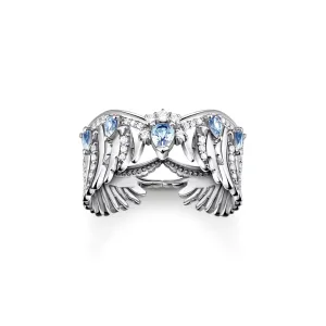 Thomas Sabo Sterling Silver Phoenix Wing Blue Stones Ring D