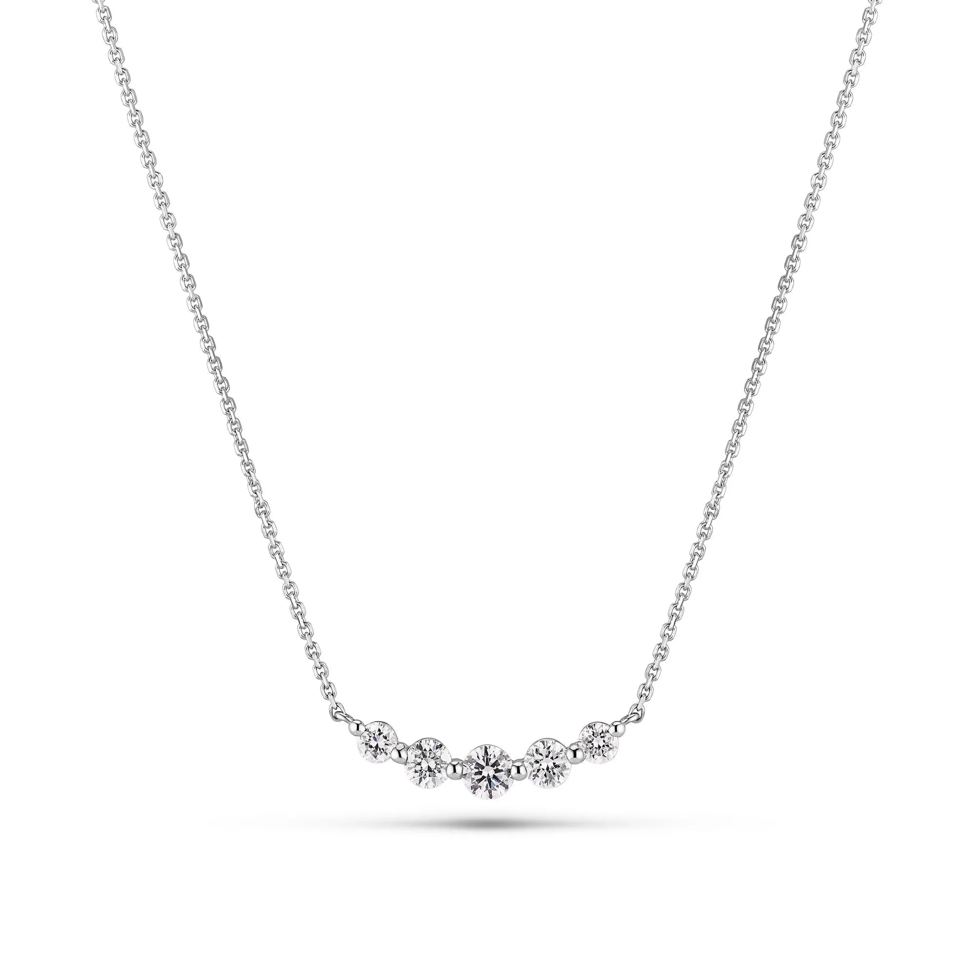 Tiara Piccolo 14K Whitegold Necklace w. Lab-Grown Diamonds